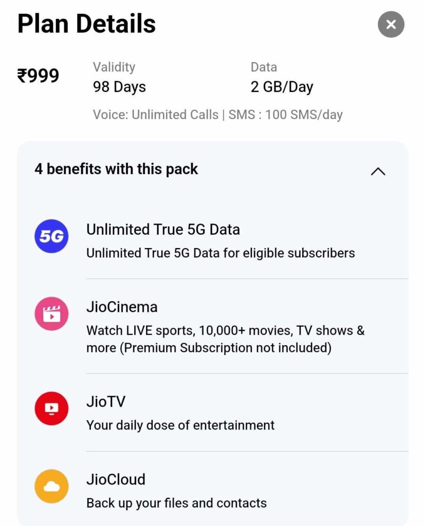 Jio New Recharge प्लान: जियो के अनलिमिटेड प्लान में 98 दिनों के लिए ऑफर जारी किया गया है।