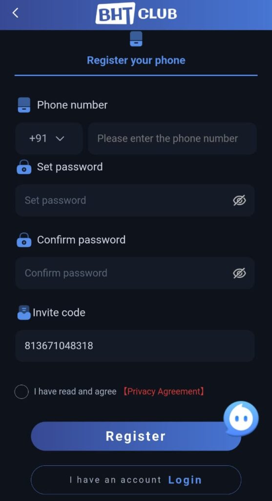 BHT क्लब रजिस्टर