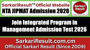 NTA JIPMAT Admission Online Form 2026