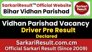 Bihar Vidhan Parishad Driver Pre Result 2026 Out