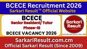 Bihar BCECE Senior Resident/ Tutor Recruitment 2026