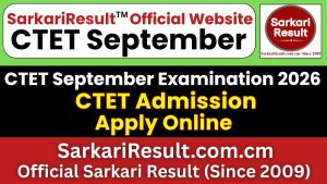 CTET September Online Form 2026
