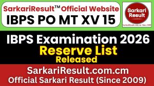 IBPS PO MT XV 15 Reserve List 2026 Out