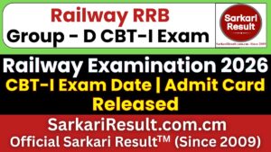 Railway RRB Group D Exam City Details 2026