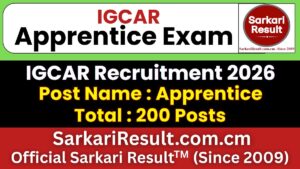 IGCAR Trade Apprentice Recruitment 2026