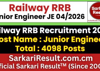 RRB Junior Engineer JE Recruitment 2026