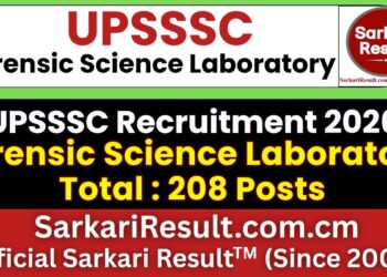 UPSSSC Forensic Science Laboratory Recruitment 2026